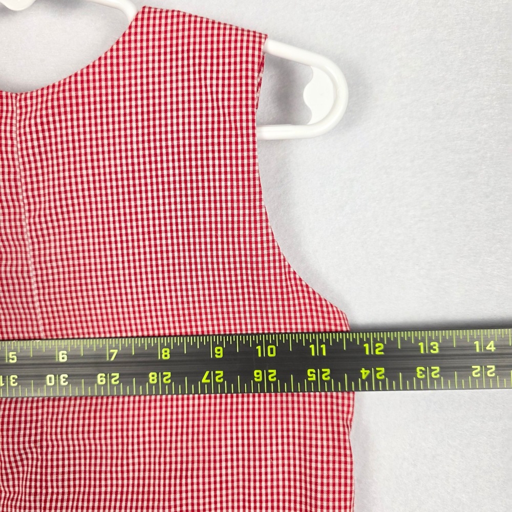 Southern Sunshine Boy Smocked Jumper One‎ Piece Romper Christmas Gingham 6M Red - Picture 10 of 11